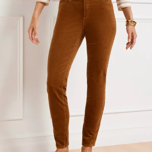 Talbots Caramel Brown Corduroy Ankle Pants - Picture 2 of 11